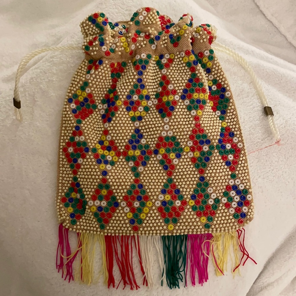 VINTAGE JEM BEADED FRINGE BAG